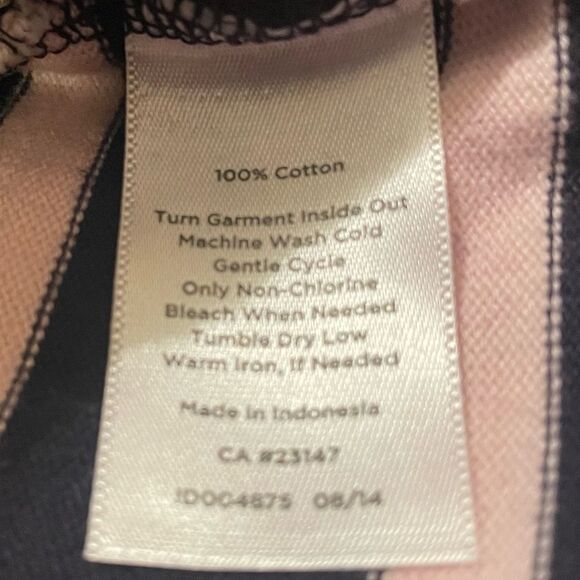 Talbots Navy Blue And Pink Striped Moto Zippered Jacket Womens Size Medium EUC - Picture 9 of 10